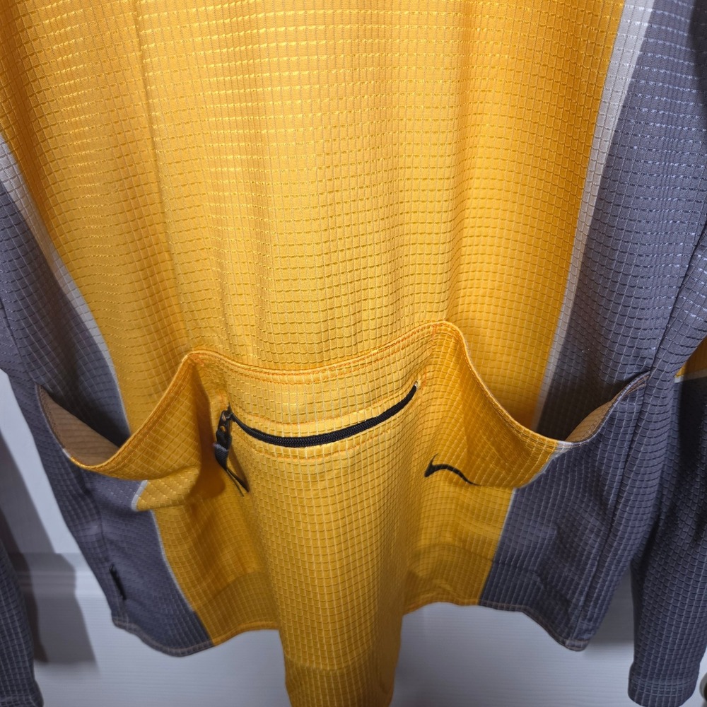 VTG Nike ACG Cycling Jersey Long Sleeve Yellow Grey Made in Italy Large 90s Y2K - Picture 6 of 14